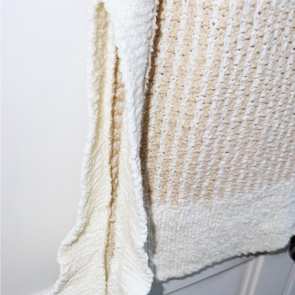 Club Monaco Stitchy Tunic Tank Cream/Tan Sleeveless Sweater Sz Large - Picture 7 of 13